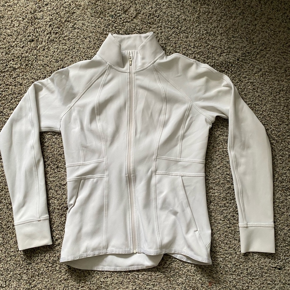 Lululemon cream jacket zip front size 12
